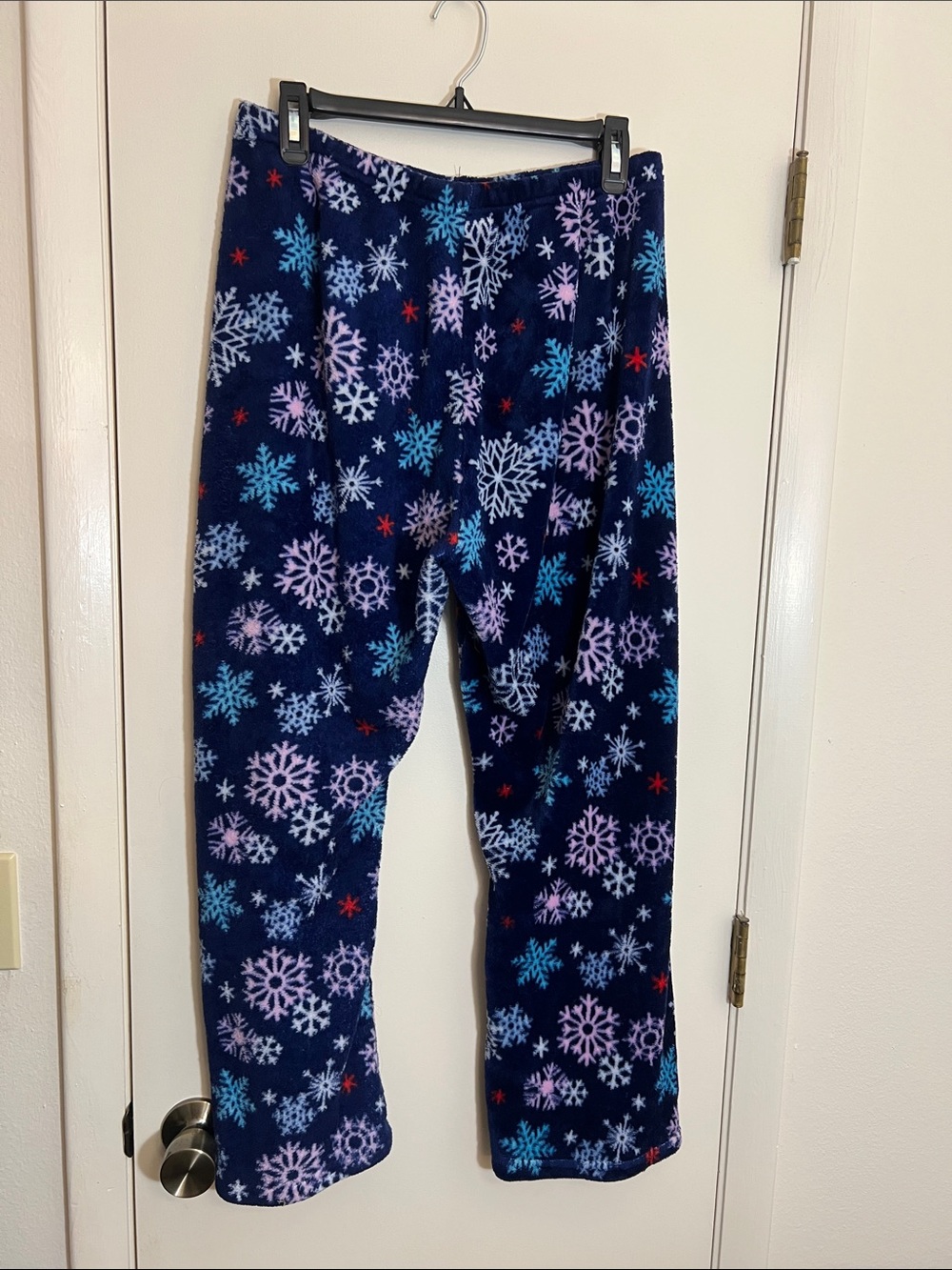 Womens Navy Snowflake Fleece Pajama Pants